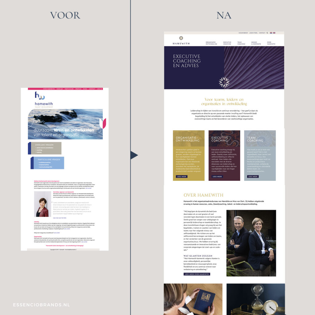 Essencio Brands - voorbeelden van stijlvolle en professionele websites - inspiratie website design ontwerp - Hamewith